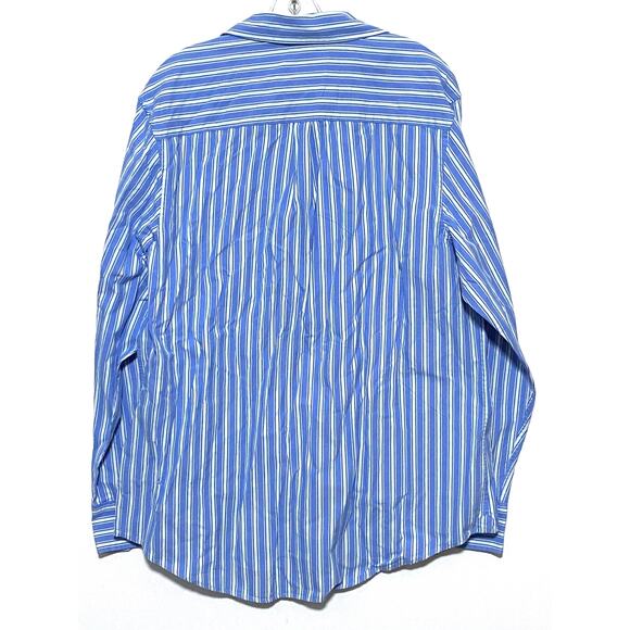 Mossimo Supply Co. Mens XL Blue White Striped Button Down Shirt Pocket Logo - Picture 2 of 6